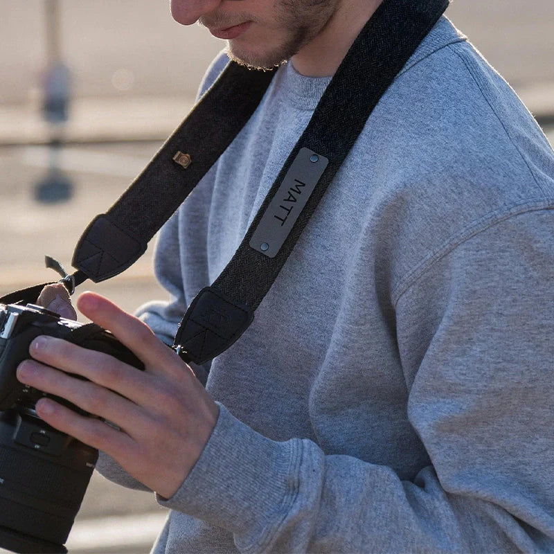 Personalized Camera Strap – Vegan Leather Neck Strap for DSLR & Mirrorless Cameras