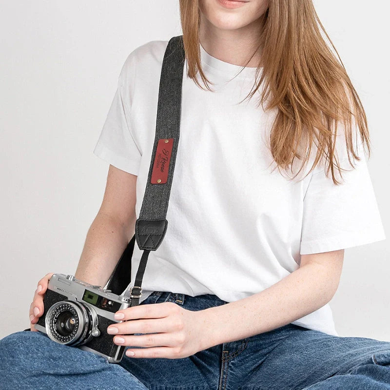 Personalized Camera Strap – Vegan Leather Neck Strap for DSLR & Mirrorless Cameras