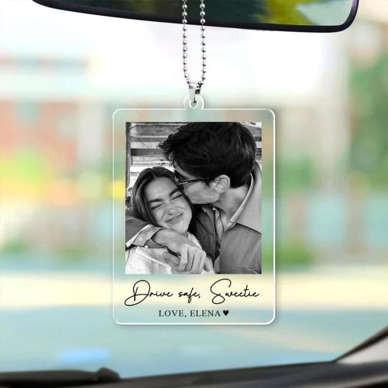 Personalized Couple Photo Car Visor Clip