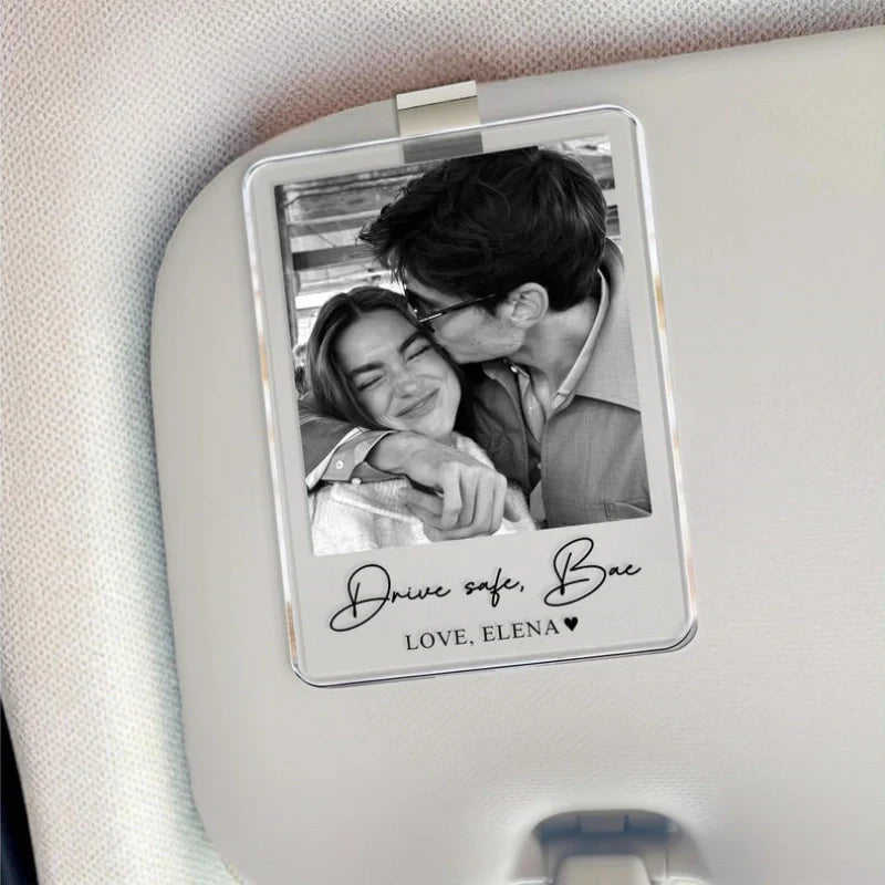 Personalized Couple Photo Car Visor Clip