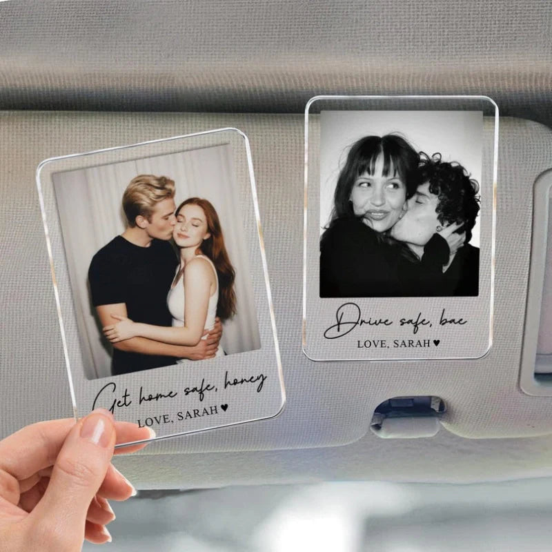 Personalized Couple Photo Car Visor Clip