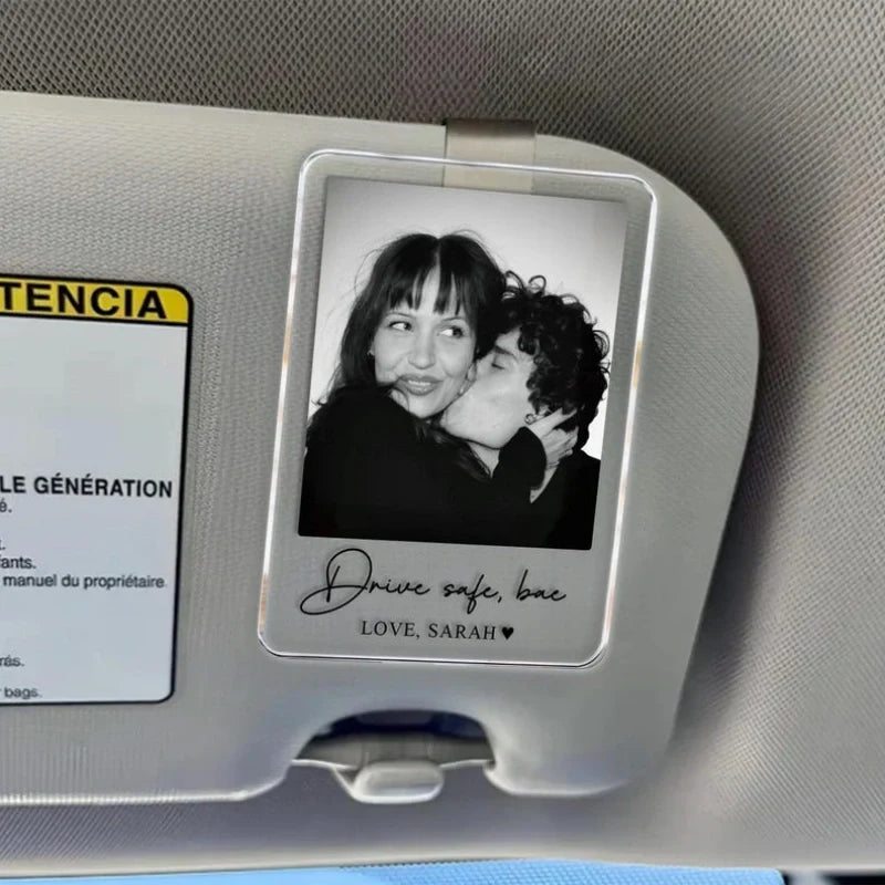 Personalized Couple Photo Car Visor Clip