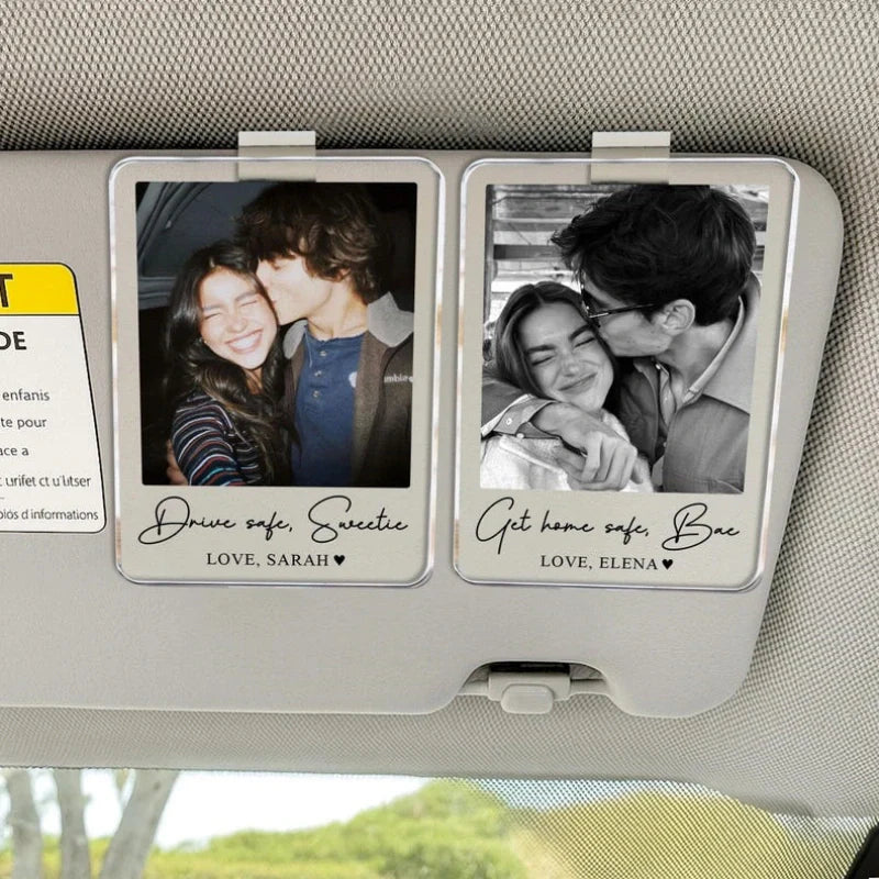 Personalized Couple Photo Car Visor Clip