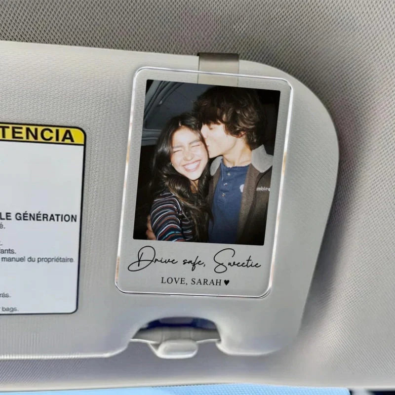 Personalized Couple Photo Car Visor Clip