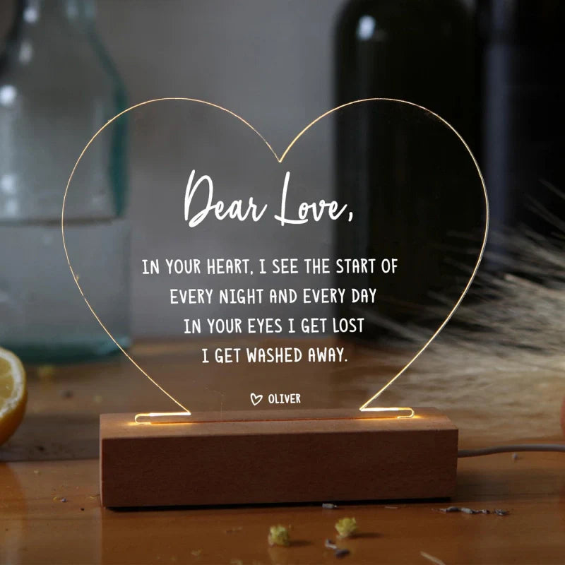 Personalized Custom Night Light – Romantic Valentine’s Day & Anniversary Gift for Couples, Him or Her