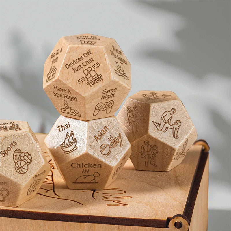 Personalised Date Night Dice Set – Anniversary Gift for Couples, Fun Date Ideas, Romantic Game, Custom Couple Dices