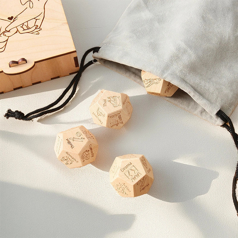 Personalised Date Night Dice Set – Anniversary Gift for Couples, Fun Date Ideas, Romantic Game, Custom Couple Dices