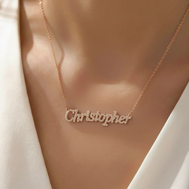 Personalized Diamond Name Necklace for Mom – Custom Shiny Script Name Necklace | Mother’s Day Gift for Her