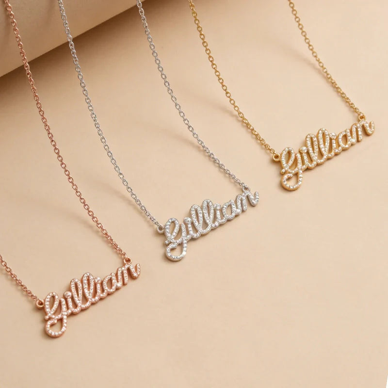 Personalized Diamond Name Necklace for Mom – Custom Shiny Script Name Necklace | Mother’s Day Gift for Her