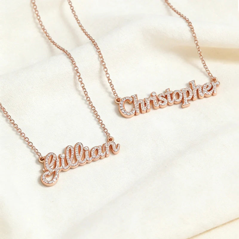 Personalized Diamond Name Necklace for Mom – Custom Shiny Script Name Necklace | Mother’s Day Gift for Her