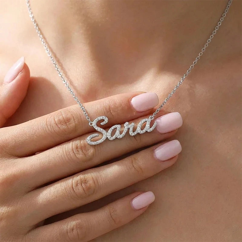 Personalized Diamond Name Necklace for Mom – Custom Shiny Script Name Necklace | Mother’s Day Gift for Her