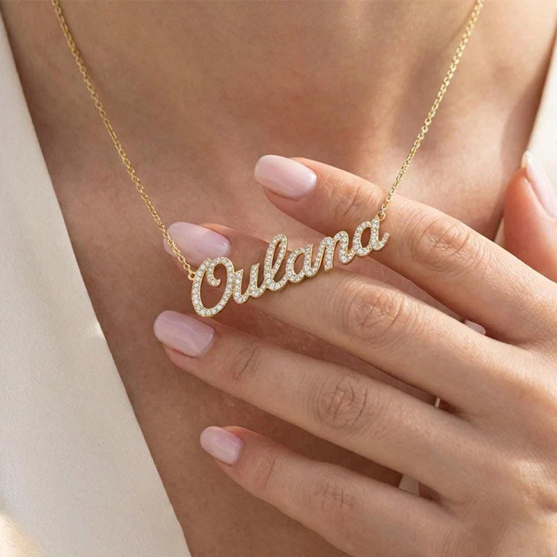 Personalized Diamond Name Necklace for Mom – Custom Shiny Script Name Necklace | Mother’s Day Gift for Her