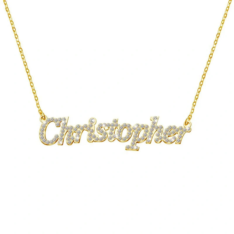 Personalized Diamond Name Necklace for Mom – Custom Shiny Script Name Necklace | Mother’s Day Gift for Her