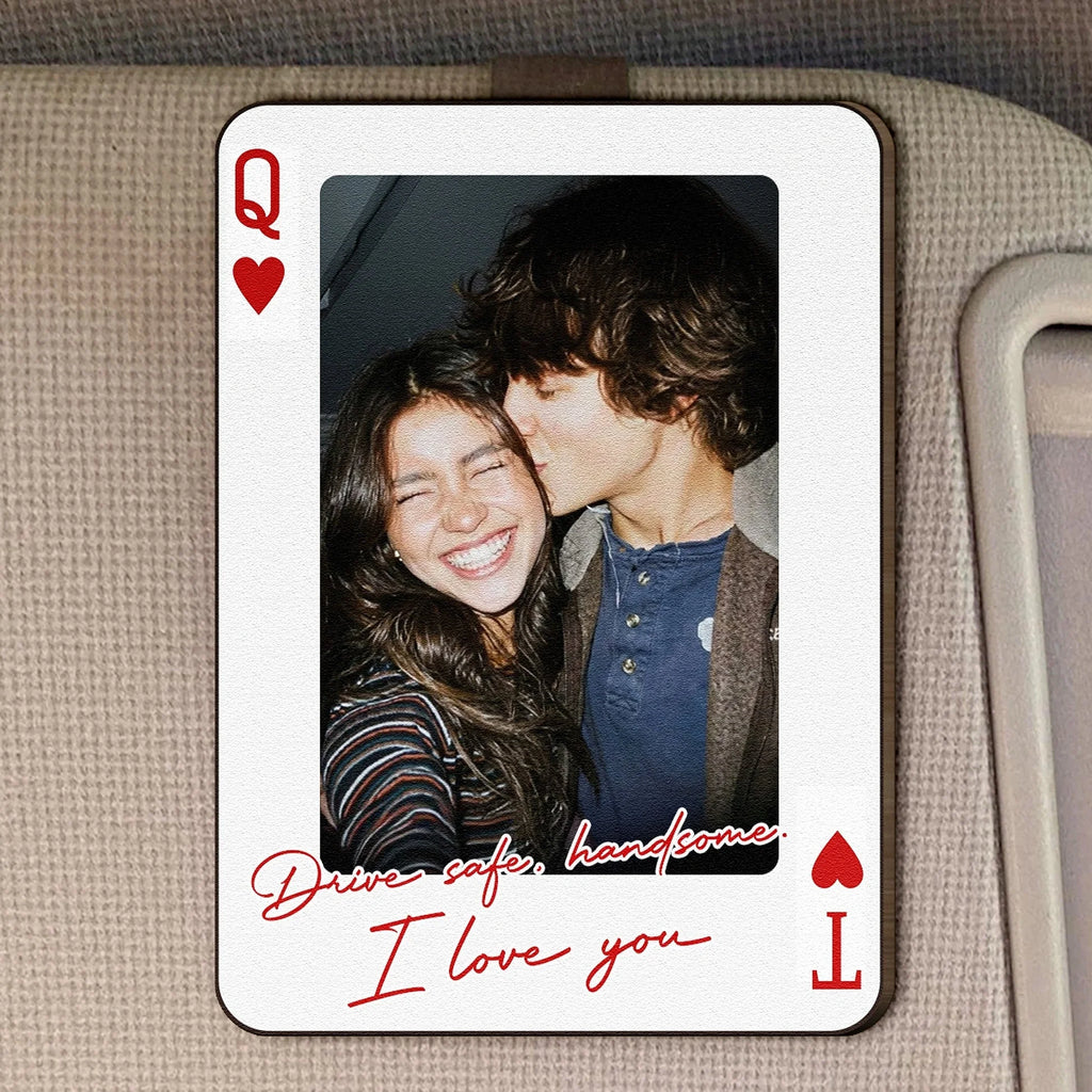 King & Queen Custom Couples Photo Car Visor Clip