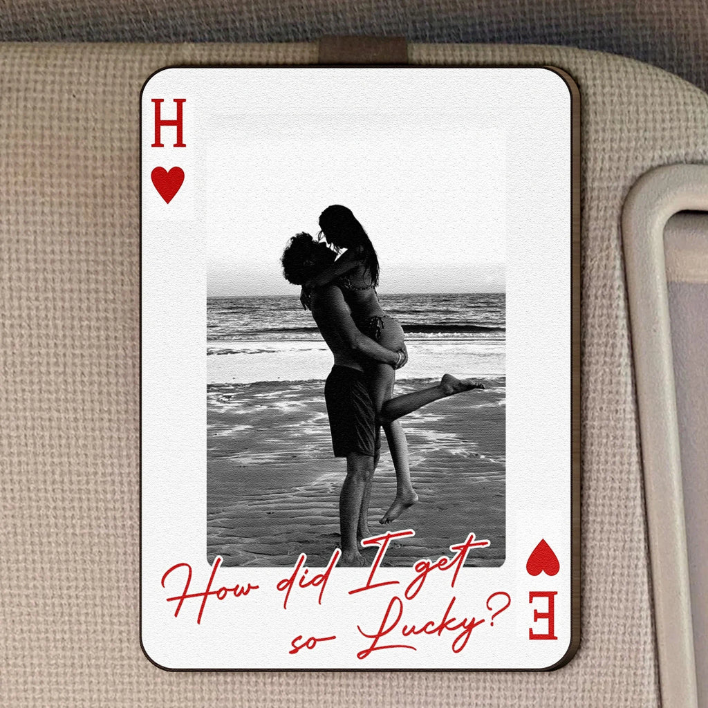 King & Queen Custom Couples Photo Car Visor Clip