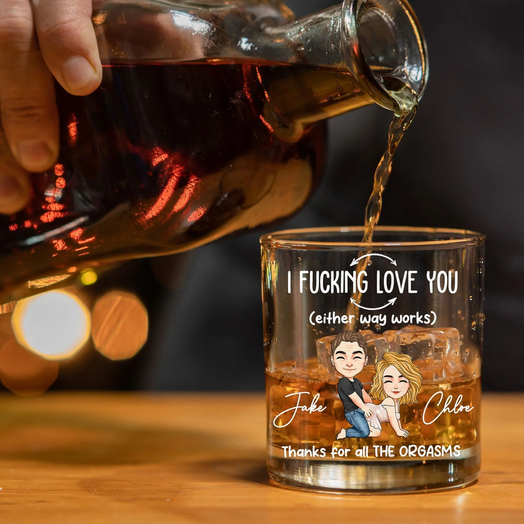Personalized Funny Whiskey Glass for Couples – Bold Anniversary & Valentine’s Day Gift for Husband or Boyfriend