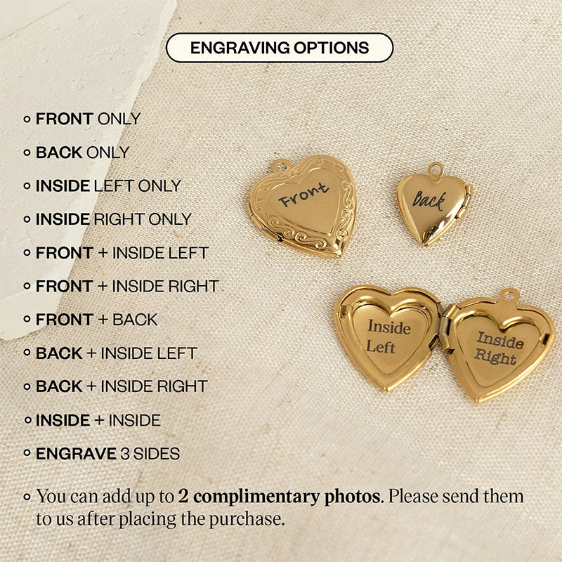 Personalized Heart Locket Necklace Gold Filled