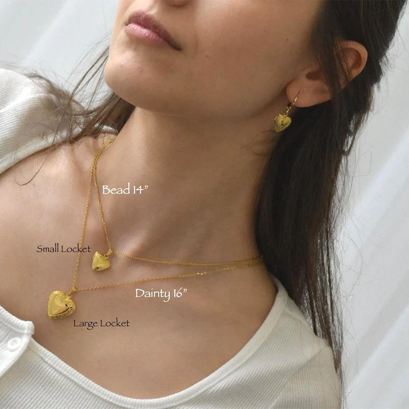 Personalized Heart Locket Necklace Gold Filled