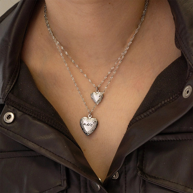 Personalized Heart Locket Necklace Gold Filled