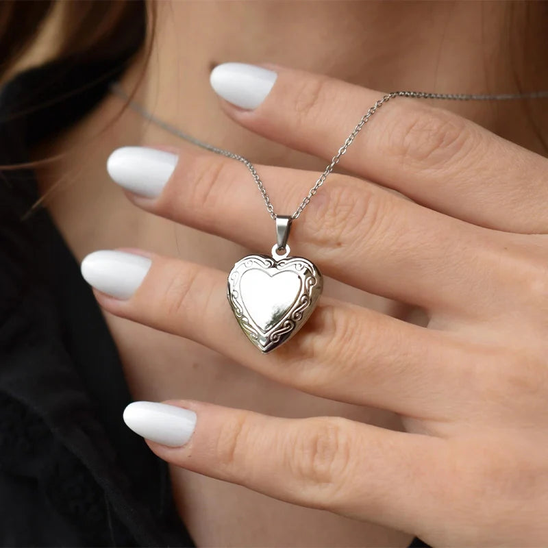 Personalized Heart Locket Necklace Gold Filled