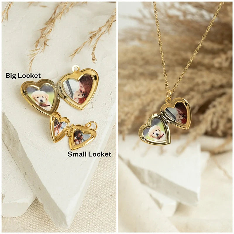 Personalized Heart Locket Necklace Gold Filled
