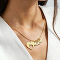 Personalized Heart Necklace for Mom with Kids Names – Engraved Multiple Name Necklace, Mother’s Day Gift
