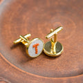 Personalized Initials Cufflinks – Golden-Toned Custom Wedding Cufflinks for Groom & Groomsmen