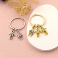 Personalized Kids Birthstone Keychain – Custom Family Charms Keyring for Mom & Grandma, Mother’s Day Gift with Children Names