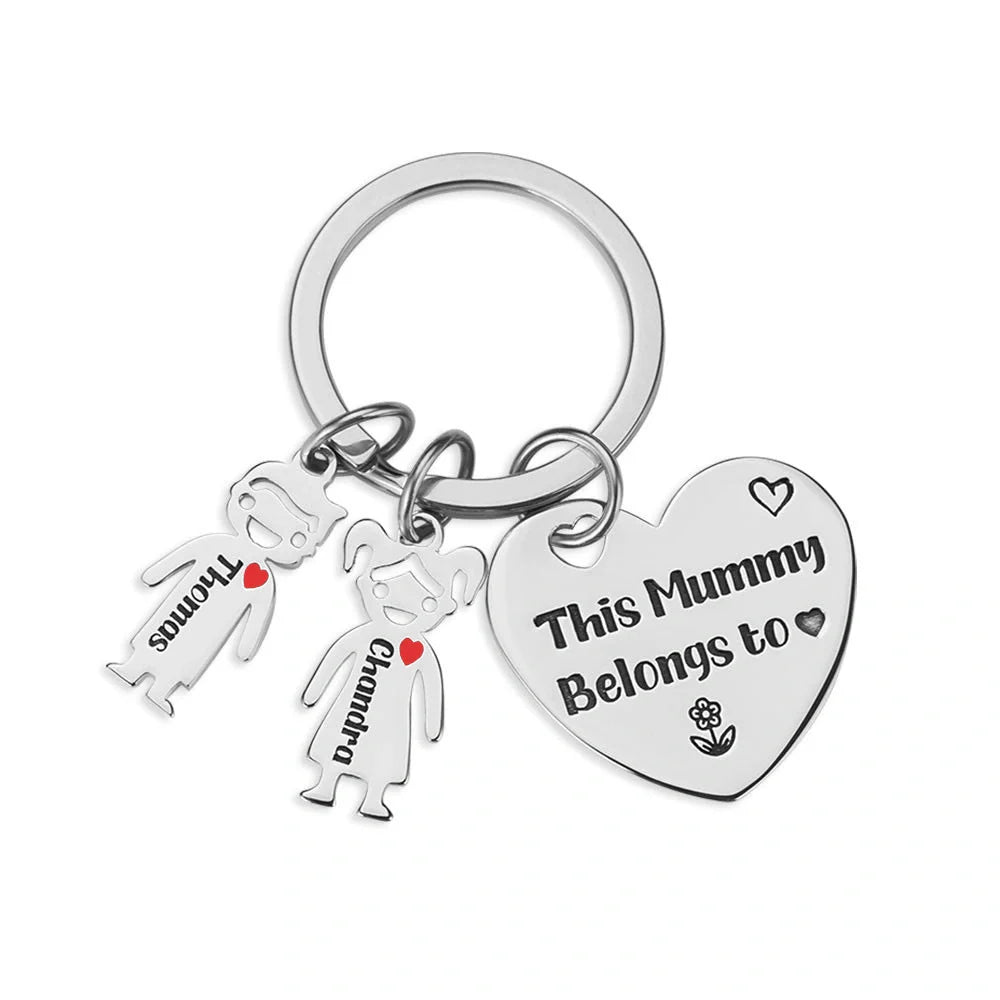 Personalized Kids Name Keychain for Mom or Dad – “This Mommy/Daddy Belongs To…” Custom Family Keyring Gift