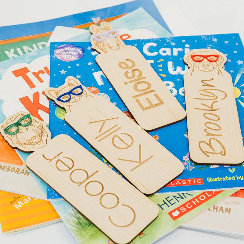 Personalized Kids Wooden Bookmark – Custom Name Reading Bookmark Gift for Children