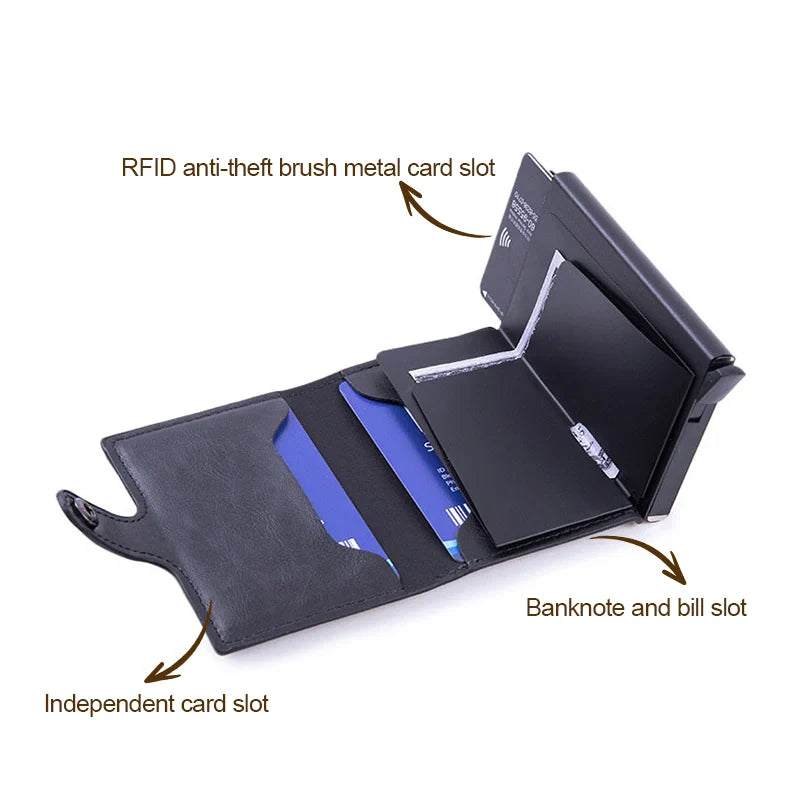 Personalized Leather AirTag Wallet