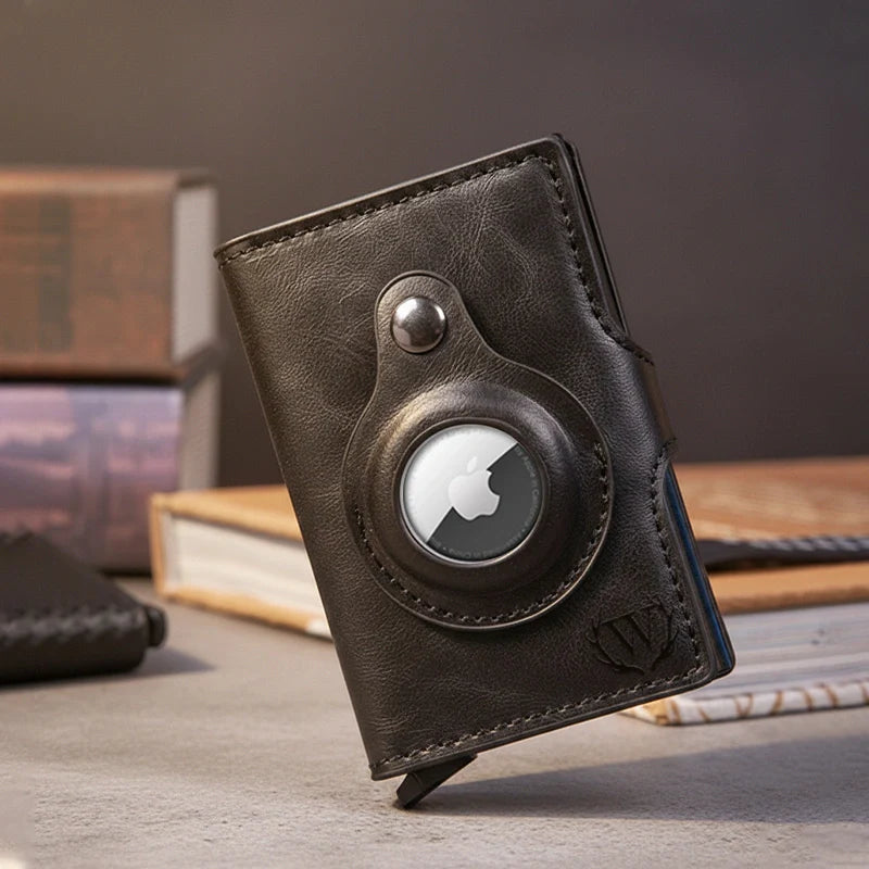 Personalized Leather AirTag Wallet