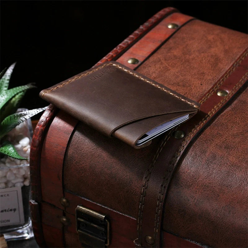 Personalized Leather Card Holder Wallet
