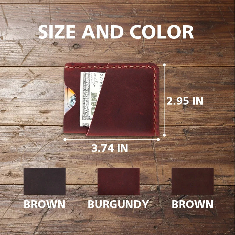 Personalized Leather Card Holder Wallet