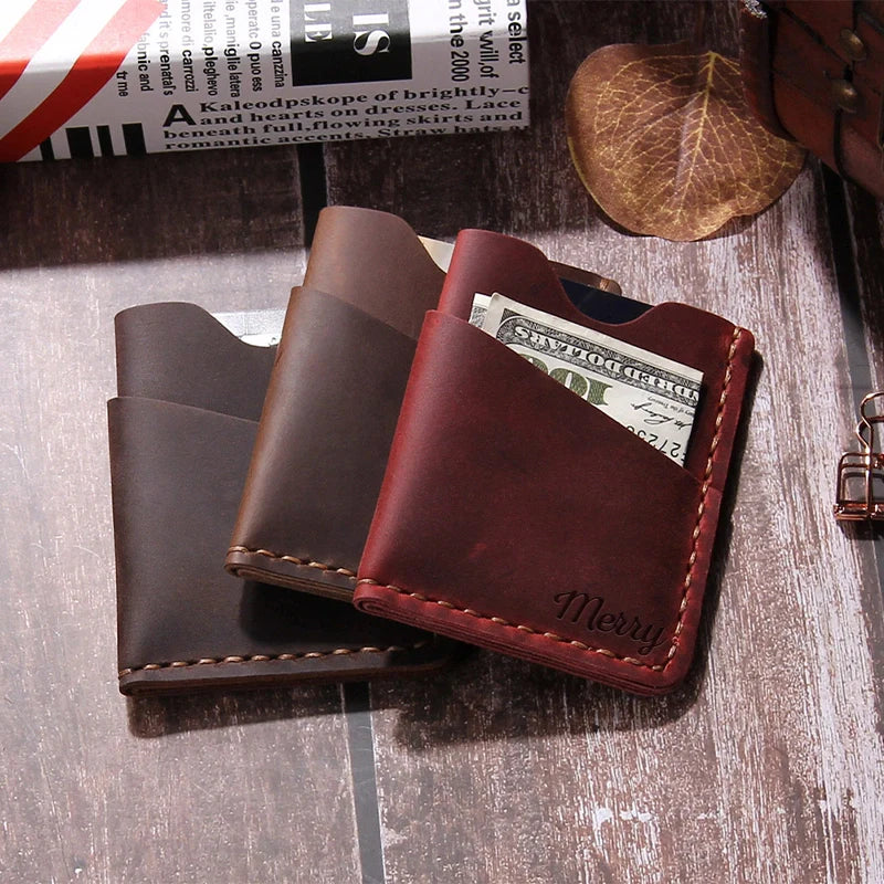 Personalized Leather Card Holder Wallet