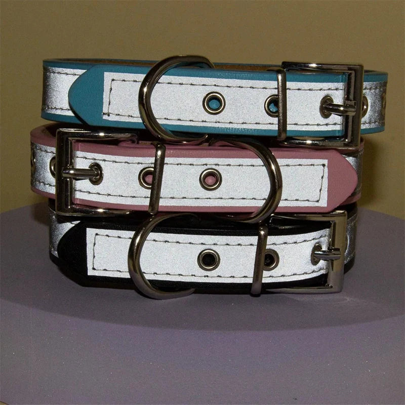 Personalized Leather Dog Collar with Name – Custom Engraved Pet ID Collar | Adjustable Dog Accessory
