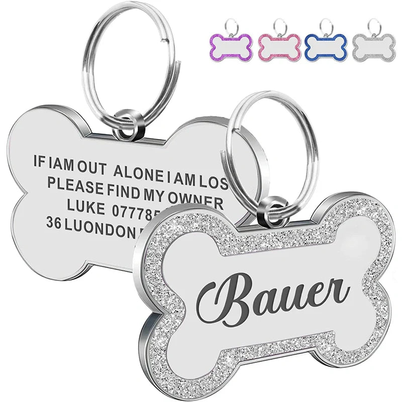 Personalized Leather Dog Collar with Name – Custom Engraved Pet ID Collar | Adjustable Dog Accessory
