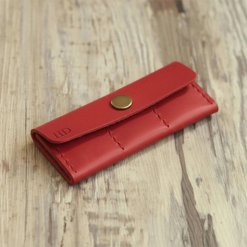 Personalized Leather Guitar Pick Holder Wallet – Custom Engraved Pick Case Keychain for Guitar & Ukulele Players