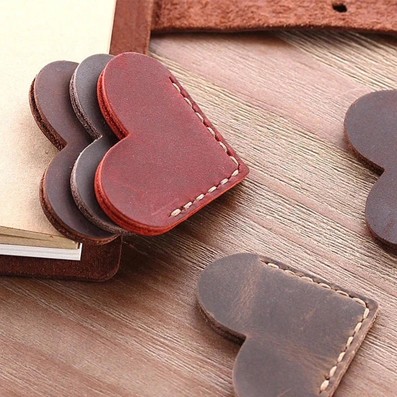 Personalized Leather Heart Bookmark
