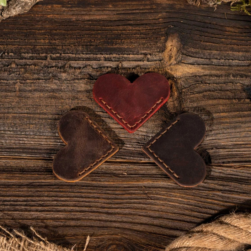 Personalized Leather Heart Bookmark