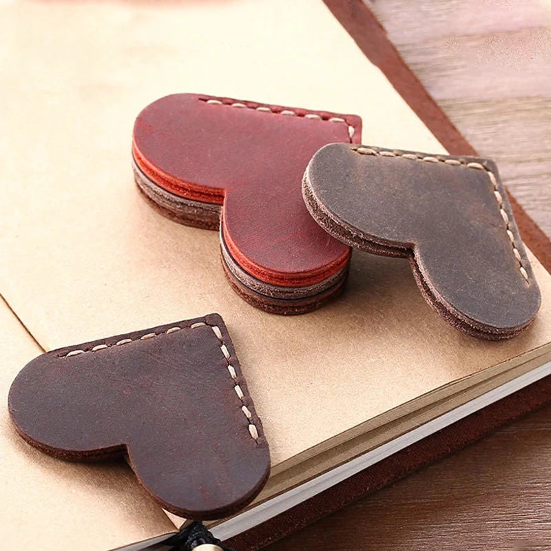 Personalized Leather Heart Bookmark