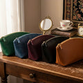 Personalized Leather Makeup Bag for Women – Custom Toiletry & Cosmetic Bag Gift for Wife, Mom or Sister