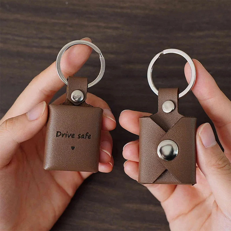 Personalized Leather Photo Album Keychain