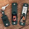 Personalized Leather Photo Keychain – Custom Engraved Picture Keyring Gift