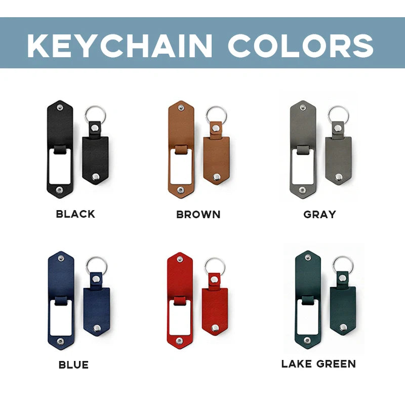 Personalized Leather Photo Keychain for Him