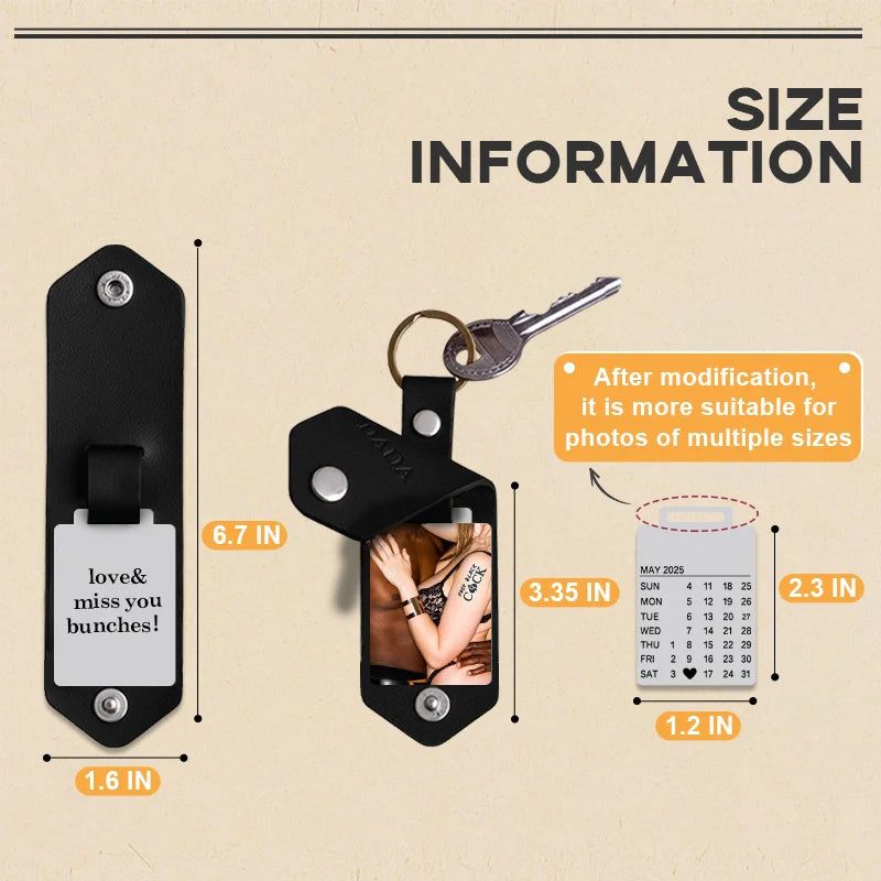 Personalized Leather Photo Keychain
