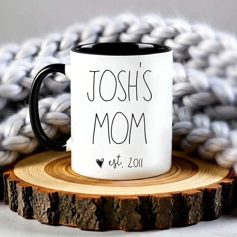 Personalized “Mama Est.” Coffee Mug – Custom Year Mug for New Mom
