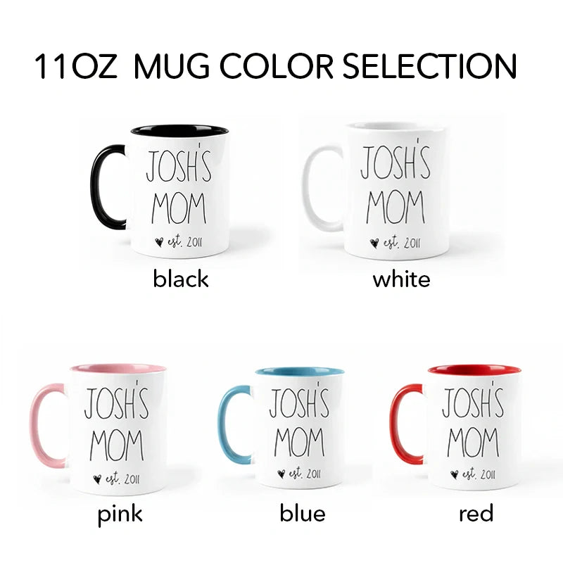 Personalized “Mama Est.” Coffee Mug – Custom Year Mug for New Mom