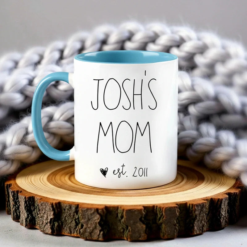 Personalized “Mama Est.” Coffee Mug – Custom Year Mug for New Mom