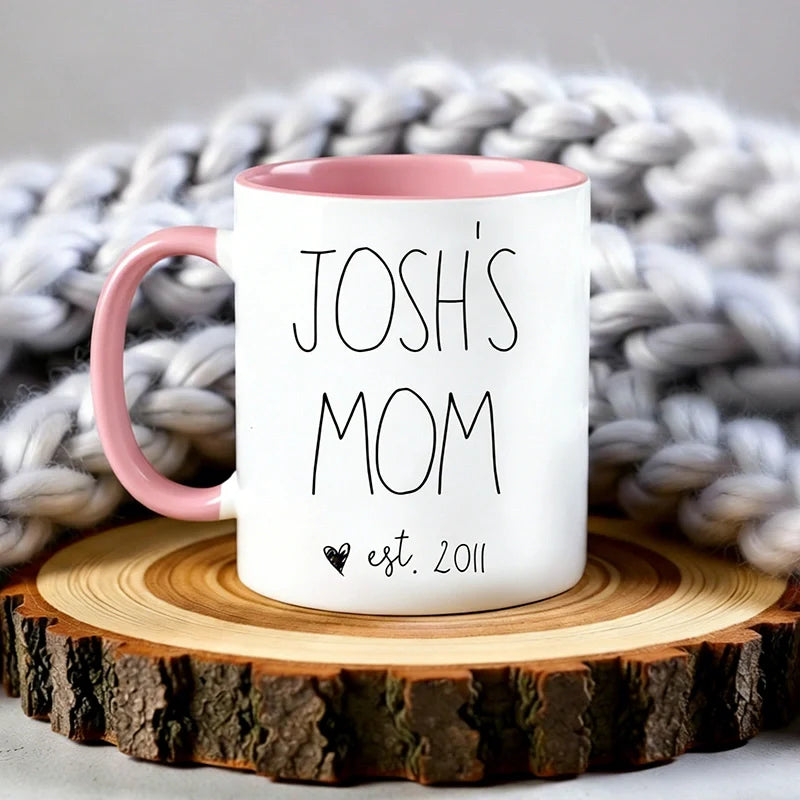 Personalized “Mama Est.” Coffee Mug – Custom Year Mug for New Mom
